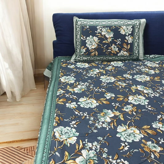 Monarch | Pure Cotton Bedsheet With Pillow Covers | 200 TC