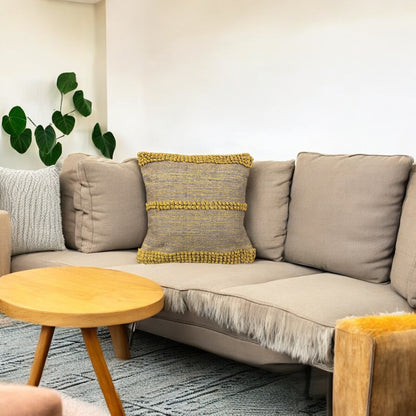 Marigold Tufted Cushion Cover 18 x 18 inches Handcrafted From 100% Premium Cotton by cotton goodness