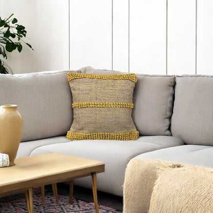 Marigold Tufted Cushion Cover 18 x 18 inches Handcrafted From 100% Pure Cotton by cotton goodness