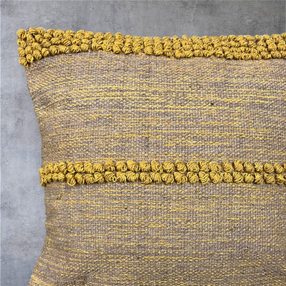 Marigold Tufted Cushion Cover 18 x 18 inches Handcrafted From Premium Cotton by cotton goodness