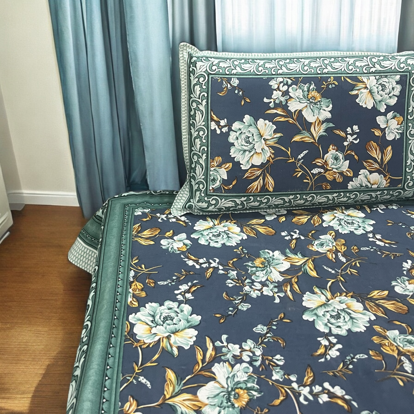 Monarch Pure Cotton King Size Bedsheet with Pillow Covers 200 TC Cotton Goodness