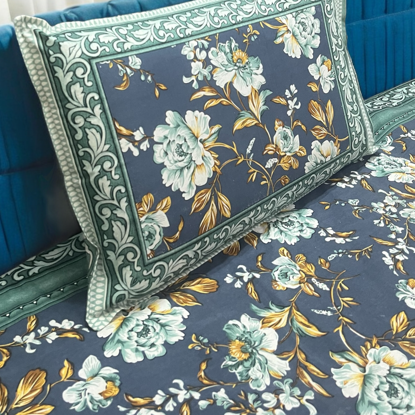 Monarch Pure Cotton King Size Bedsheet with two Pillow Covers 200 TC Cotton Goodness