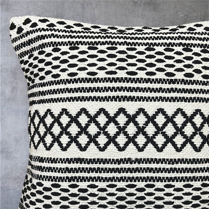 Monochrome Handcrafted Tufted Cushion Cover 18 X 18" Cotton Goodness 