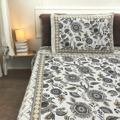 Naz Yellow Pure Cotton Super King Size Bedsheet With Two Pillow Covers Cotton Goodness