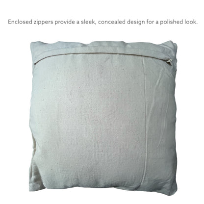 Red Tufted Cushion Covers with Tassels (16x16 inches) Back Cotton Goodness