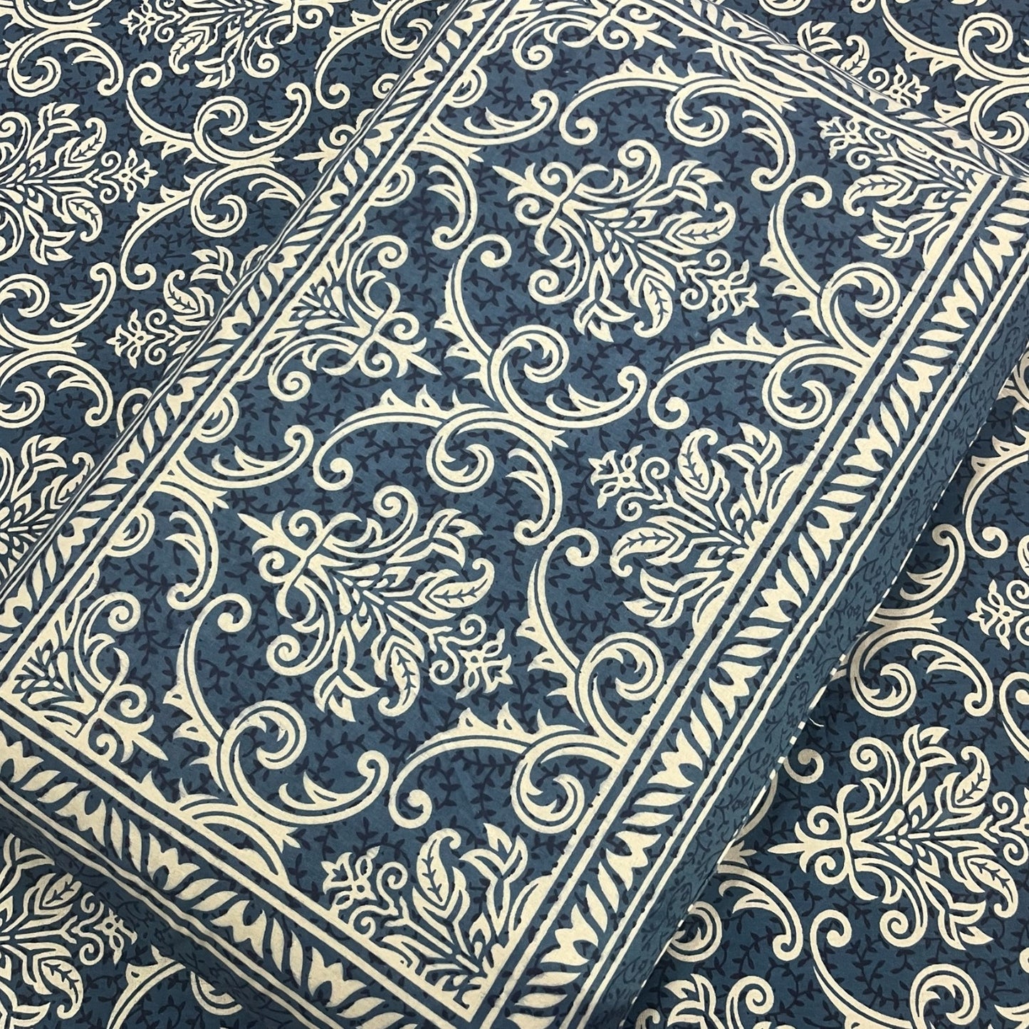 Regal Blue Pure Cotton Double Bed Bedsheet with Pillow Covers Cotton Goodness