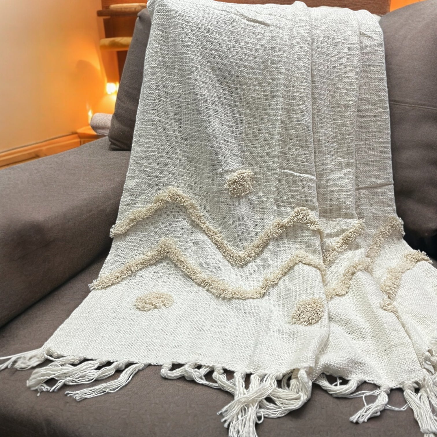 Snow Tufted Throw Blanket