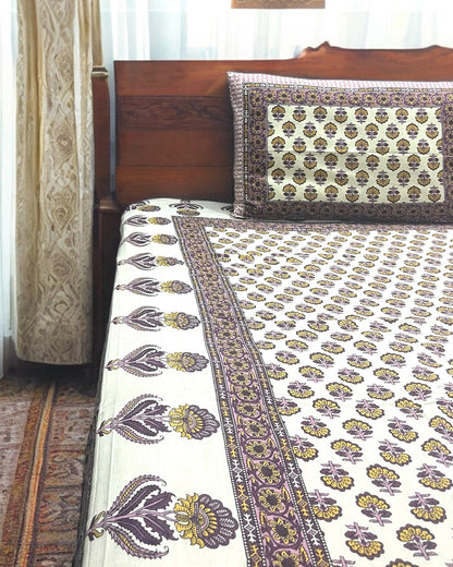Spring Bloom 100% Pure Cotton Bedsheet with Two Pillow Covers Cotton Goodness