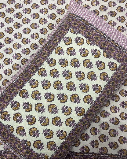 Spring Bloom Pure Cotton Bedsheet with Two Pillow Covers Cotton Goodness